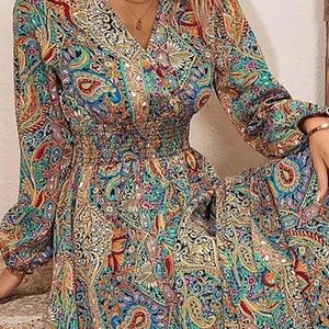 Small paisley print midi dress NWOT